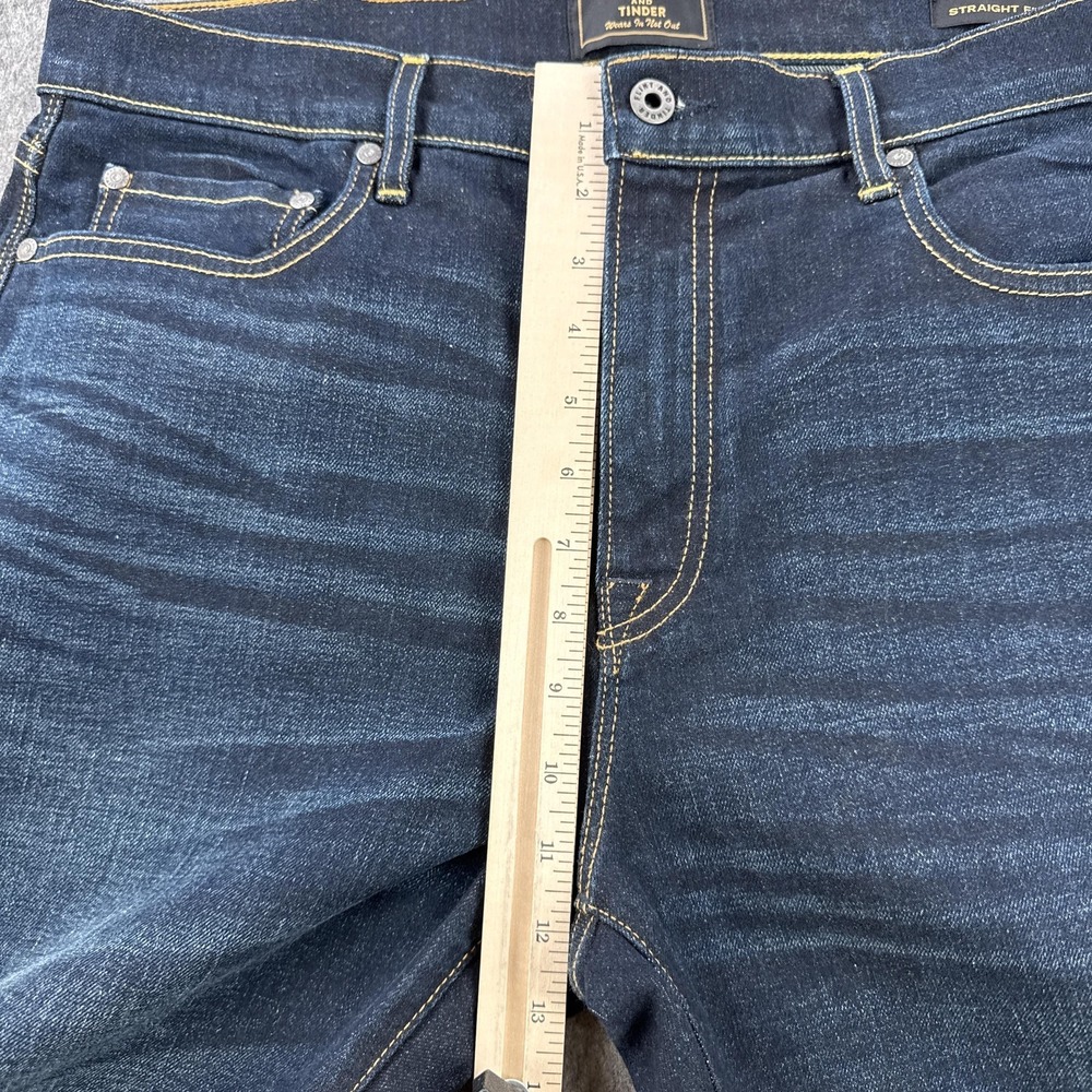 Flint And Tinder Jeans Mens 34x30 Blue Straight Fit Stretch Denim USA FT 064 - Picture 13 of 16